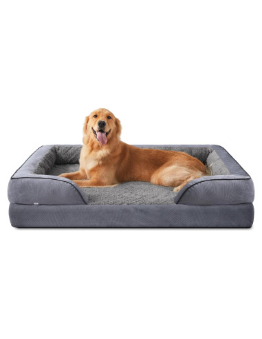 Cama ortopédica para perros INVENHO XL gris oscuro impermeable