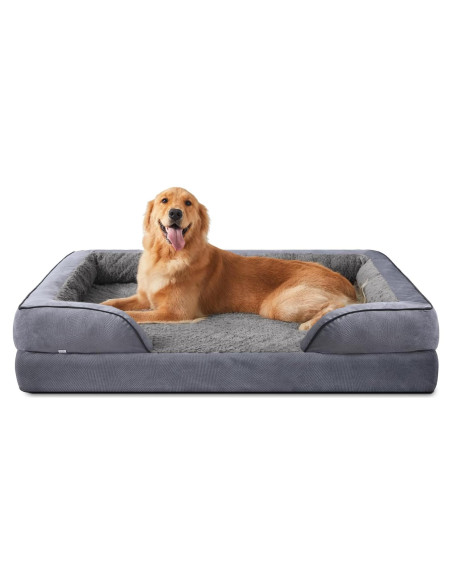 Cama ortopédica para perros INVENHO XL gris oscuro impermeable