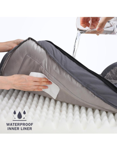 Cama ortopédica para perros INVENHO XL gris oscuro impermeable