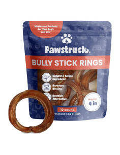 Anillos de Bully Stick 10 Unidades Pawstruck 100% Carne de Res