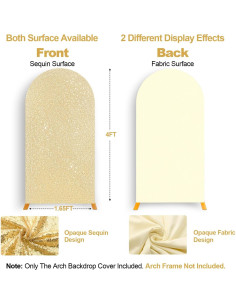 Cubierta de Arco de Boda Leepiya 4x1.6m Lentejuelas Doble Cara 2