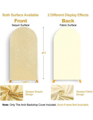 Cubierta de Arco de Boda Leepiya 4x1.6m Lentejuelas Doble Cara
