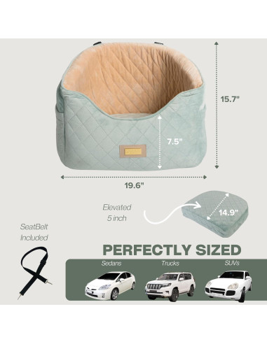Asiento de Coche para Perros DOGGO Selection Verde 62x49.8cm