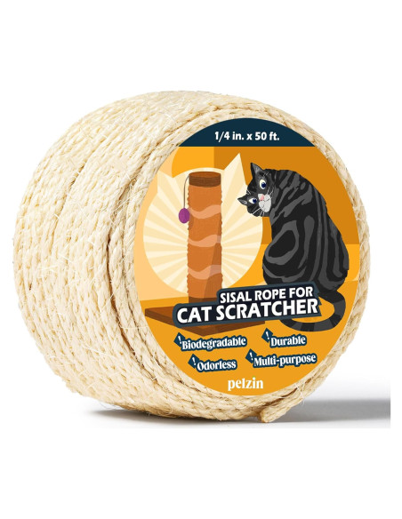 Cuerda de sisal natural PELZIN 0.64 cm x 15.24 m para gatos