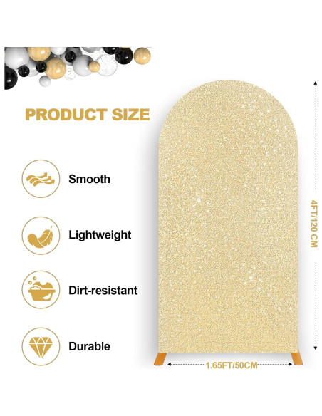 Cubierta de Arco de Boda Leepiya 4x1.6m Lentejuelas Doble Cara