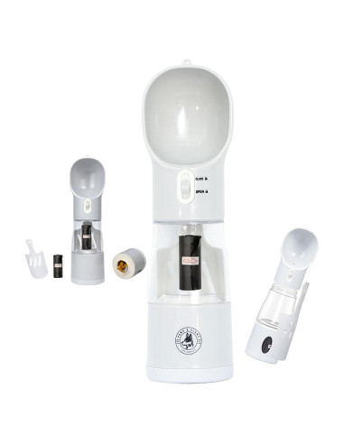 Botella de Agua y Comida para Perros LA Paws and Claws 4 en 1