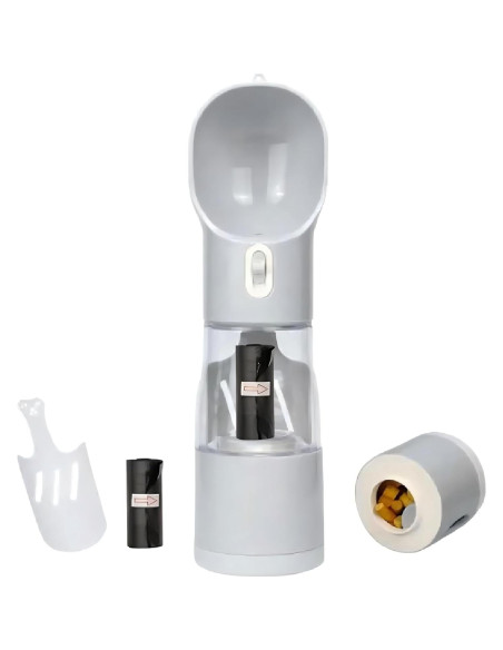 Botella de Agua y Comida para Perros LA Paws and Claws 4 en 1