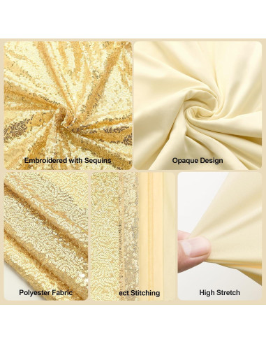 Cubierta de Arco de Boda Leepiya 4x1.6m Lentejuelas Doble Cara