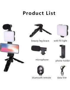Kit de Vlogging Samadex con Micrófono y Luz LED 36 2