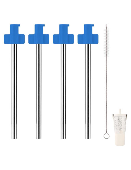 4 Pajitas Reutilizables Acero Inoxidable Lyreh 20cm Azul 4 Pajitas Reutilizables Acero Inoxidable Lyreh 20cm Azul