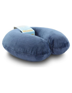 Almohada de Cuello de Viaje Crafty World Espuma de Memoria Azul