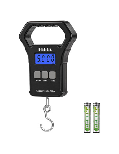 Balanza Digital Portátil HEETA 50kg con Pantalla LCD Retroiluminada