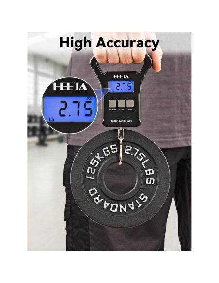 Balanza Digital Portátil HEETA 50kg con Pantalla LCD Retroiluminada