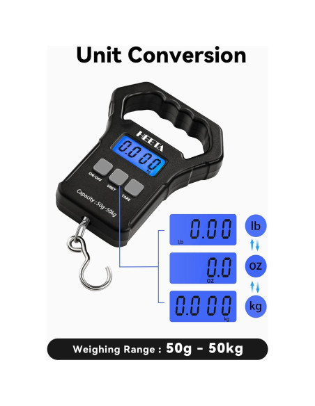 Balanza Digital Portátil HEETA 50kg con Pantalla LCD Retroiluminada