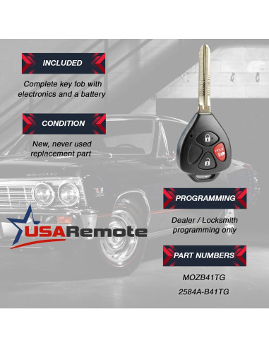 Control Remoto Toyota Yaris 2007-2013 / Scion TC 2005-2010 USARemote