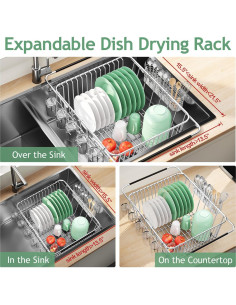 Escurridor de Platos Extensible Fanbsy Acero Inoxidable 38.7x33.6cm 2