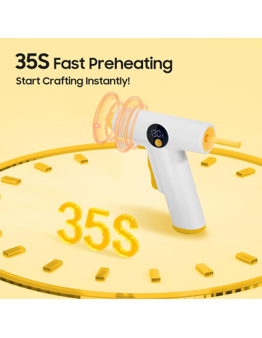 Pistola de Pegamento Caliente Inalámbrica MOWLIE 2500mAh LED