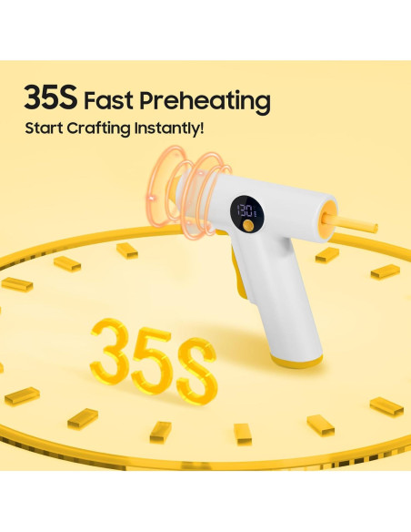 Pistola de Pegamento Caliente Inalámbrica MOWLIE 2500mAh LED
