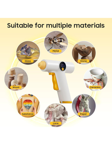 Pistola de Pegamento Caliente Inalámbrica MOWLIE 2500mAh LED