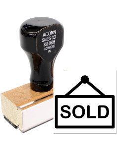 Sello de goma con mango de madera Acorn 1.27 cm para lealtad 2