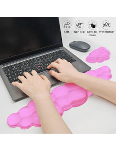 Reposamuñecas de Gel Ergonómico XIAONAN Rosa para Teclado y Ratón 2