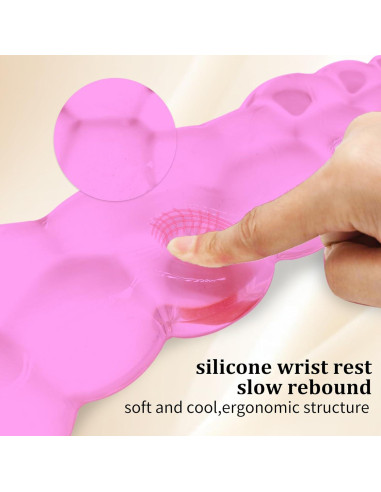 Reposamuñecas de Gel Ergonómico XIAONAN Rosa para Teclado y Ratón