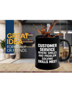 Taza de Café 11oz Negra Flairy Land - Humor Atención Cliente 2