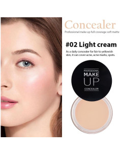 Corrector de Ojeras Kaely 02 Crema Clara con Brochas 2