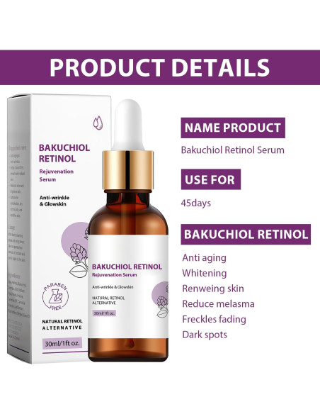 Suero Rejuvenecedor Bakuchiol Retinol Venature 2 Piezas