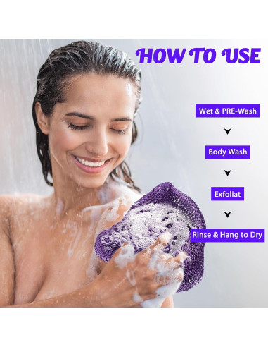 Esponja de Red Africana Lnngub 90cm Exfoliante Cuerpo Púrpura