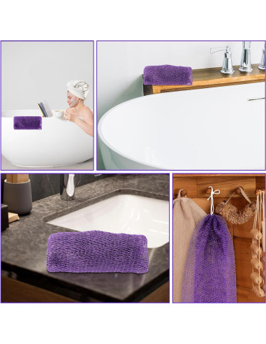 Esponja de Red Africana Lnngub 90cm Exfoliante Cuerpo Púrpura