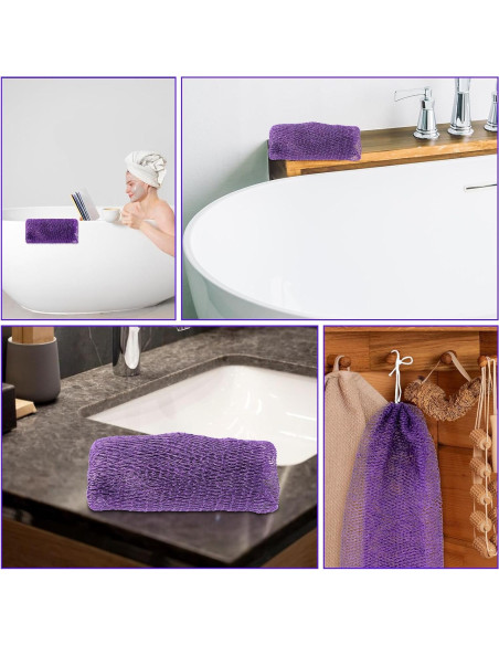 Esponja de Red Africana Lnngub 90cm Exfoliante Cuerpo Púrpura