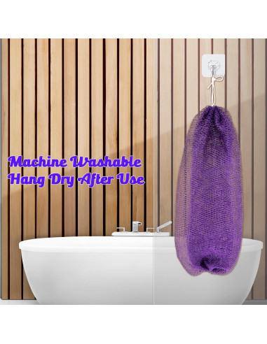 Esponja de Red Africana Lnngub 90cm Exfoliante Cuerpo Púrpura