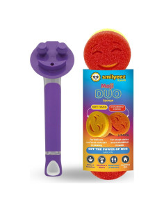 Mango Dispensador de Jabón Smilyeez con 3 Esponjas Scrub Moji
