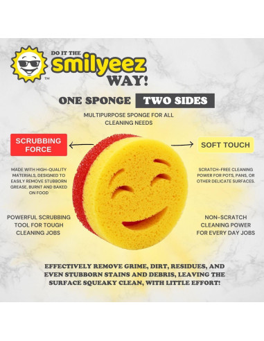 Mango Dispensador de Jabón Smilyeez con 3 Esponjas Scrub Moji