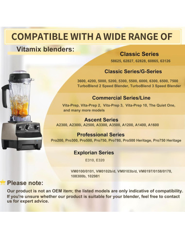 Jarra de Licuadora Vitamix 64 oz Reemplazo Modelo 5200