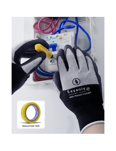 Guantes de Electricista Aislados 400V Nylon Antideslizantes