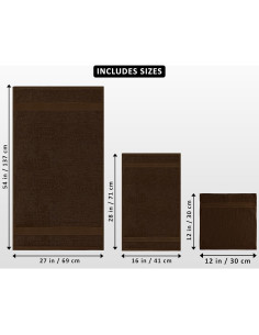 Juego de Toallas Premium Utopia - 8 Piezas Algodón 700 GSM Marrón 2