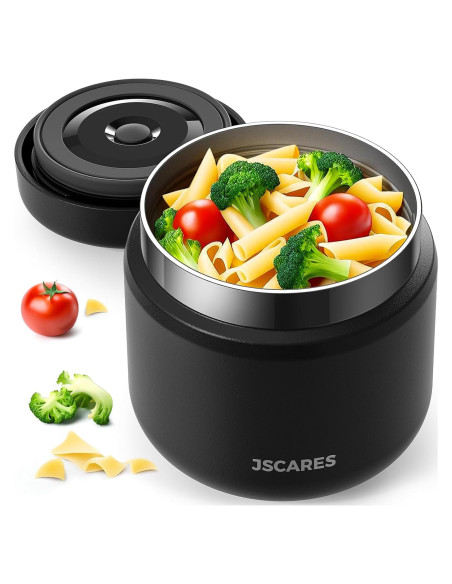 Termo de Comida Aislado JSCARES 1040cc para Niños - Negro Termo de Comida Aislado JSCARES 1040cc para Niños - Negro