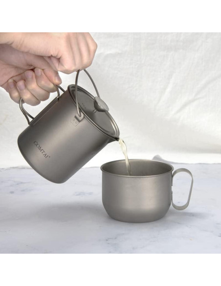 Cafetera Prensa Francesa Titanio 750ml COMTAI para Camping Cafetera Prensa Francesa Titanio 750ml COMTAI para Camping