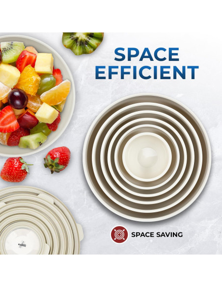 Juego de 12 Tazones Apilables Bakken Master con Tapas - Sin BPA