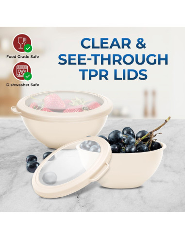 Juego de 12 Tazones Apilables Bakken Master con Tapas - Sin BPA