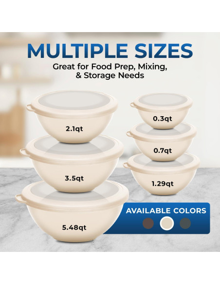 Juego de 12 Tazones Apilables Bakken Master con Tapas - Sin BPA