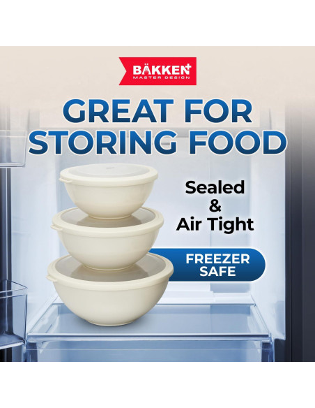 Juego de 12 Tazones Apilables Bakken Master con Tapas - Sin BPA