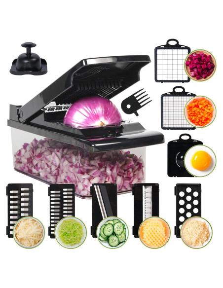 Picador de Verduras Multifuncional SANTOZZ con Contenedor 0.68 kg