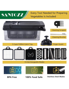 Picador de Verduras Multifuncional SANTOZZ con Contenedor 0.68 kg 2