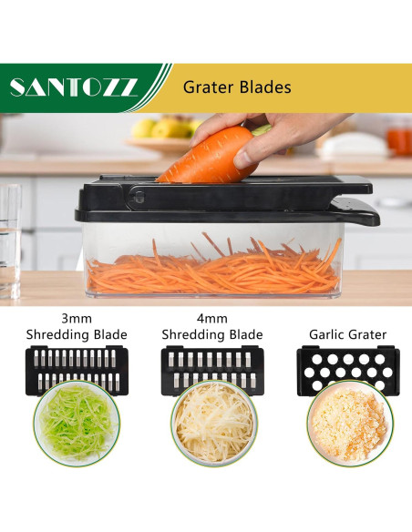 Picador de Verduras Multifuncional SANTOZZ con Contenedor 0.68 kg