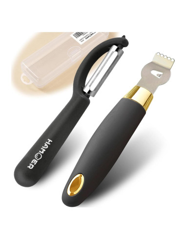 Pelador y Rallador 2 en 1 HAMOER Acero Inoxidable Ergonómico
