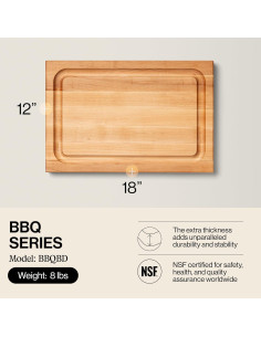 Tabla de Cortar de Madera de Arce John Boos 45.72x30.48 cm Reversible 2