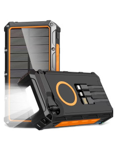 Cargador Solar Power Bank MQOUNY 36000mAh Manivela 6 Salidas